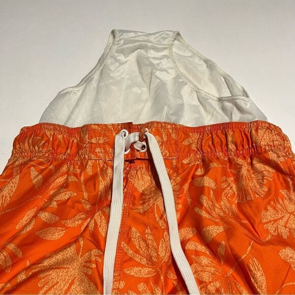 OP Men's Board Shorts Orange Leaf Pattern Size Medium(32-34) - Picture 8 of 8